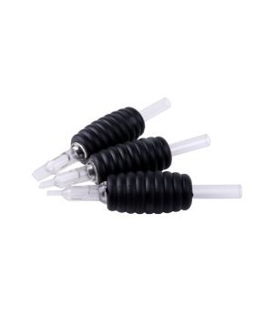 High Quality Sterilized 25mm black disposable tube clear tip Tattoo grips G501A